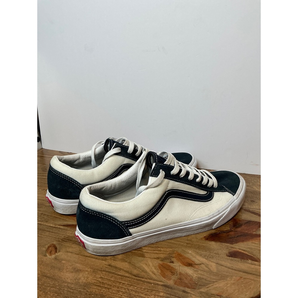 Vans Old Skool Sneakers Mens 11 Cream Black Suede Canvas Low Top Skate Shoes - Picture 7 of 9